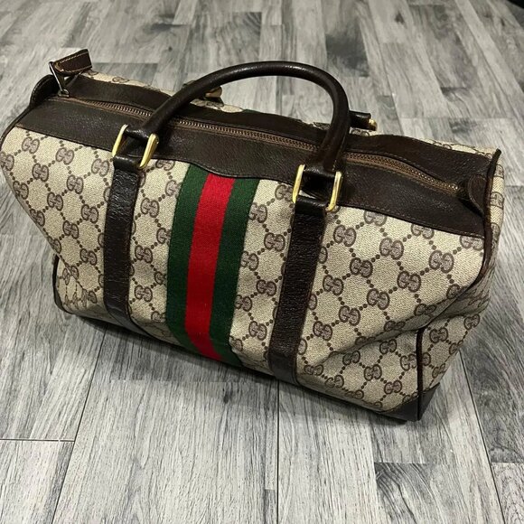GUCCI - BREVETATTO VINTAGE MONOGRAM BOSTON BAG - Picture 1 of 11